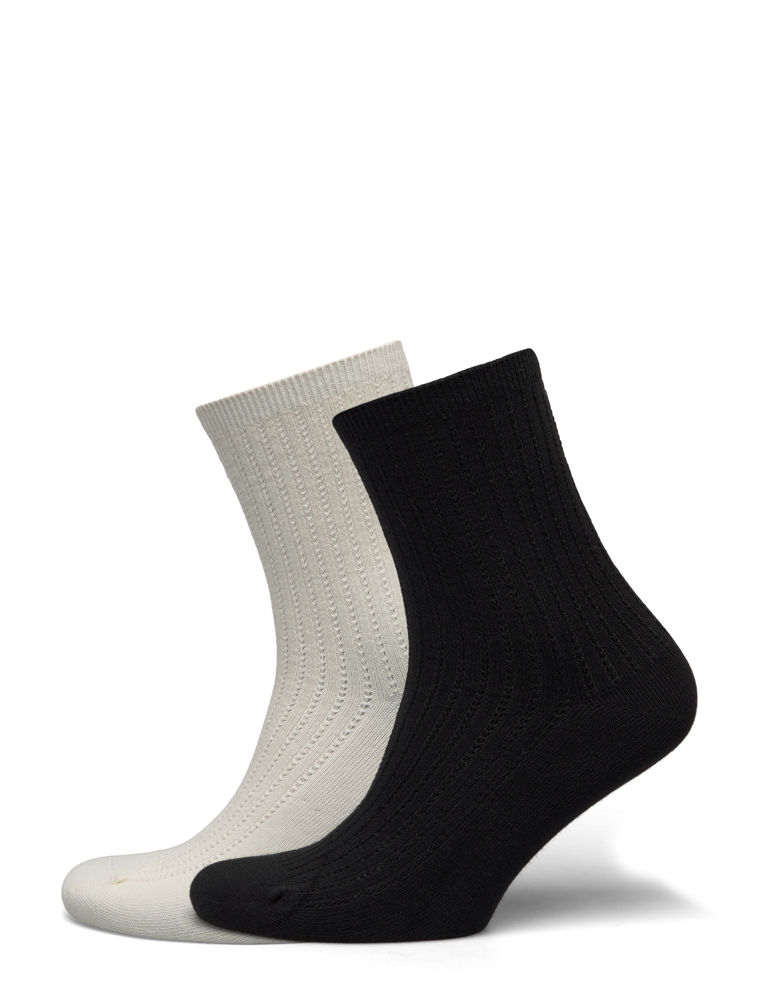 Becksöndergaard Helga Crochet Sock 2 Pack - Ondergoed - BLACK/WHITE / white