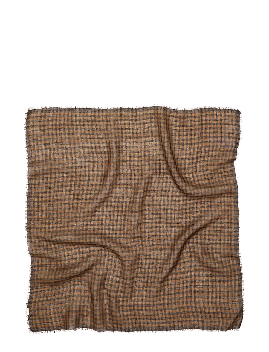 Becksöndergaard - Gingham Wica Scarf - kaschmir - acorn brown - 0