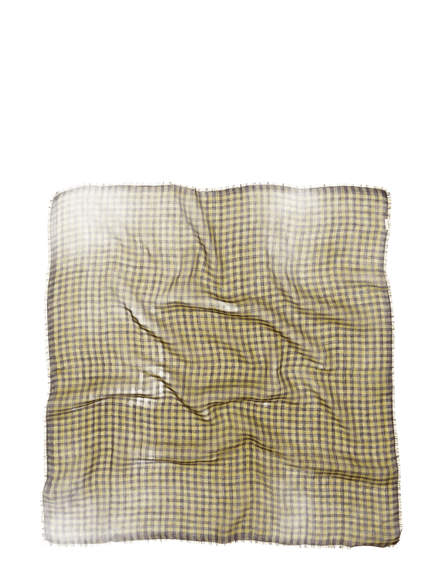 Becksöndergaard - Gingham Wica Scarf - kašmiir - yellow olive - 0