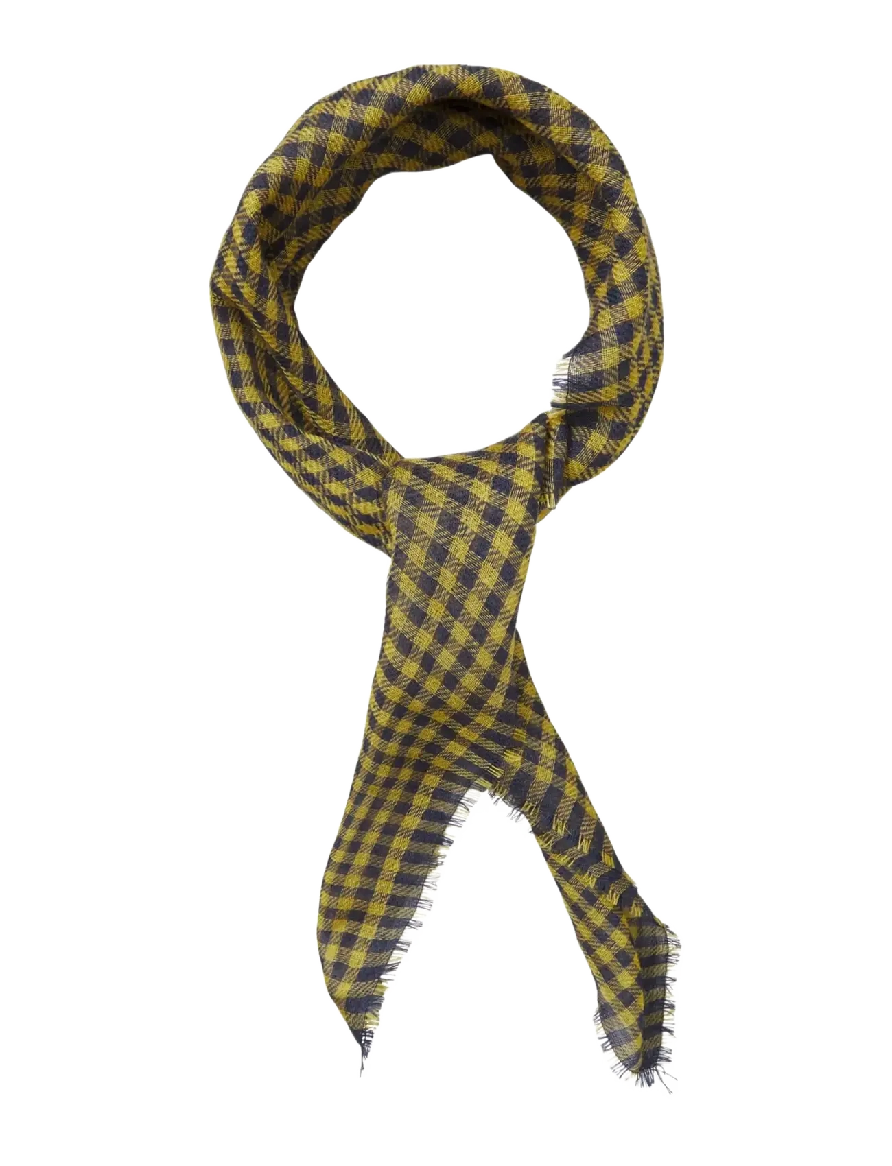 Becksöndergaard - Gingham Wica Scarf - kašmiir - yellow olive - 1