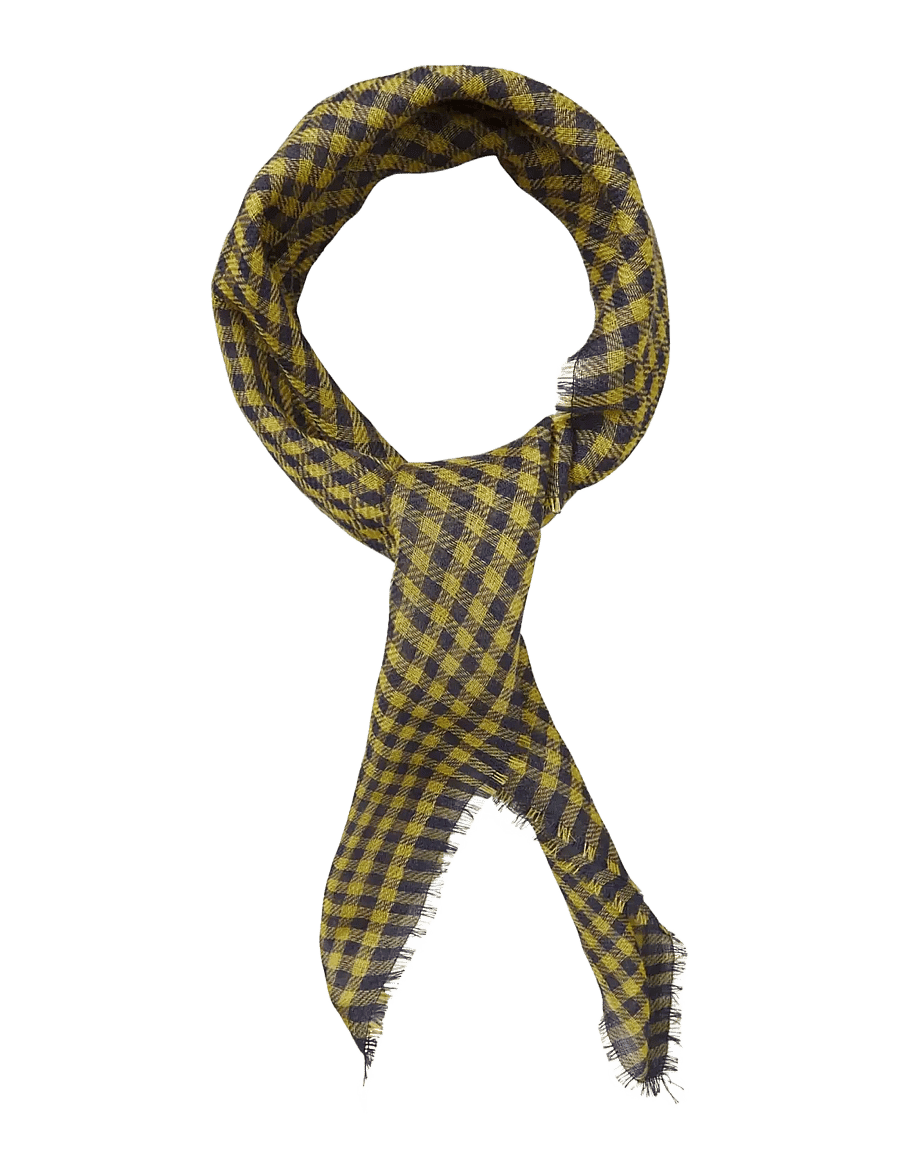 Becksöndergaard - Gingham Wica Scarf - kašmiir - yellow olive - 1