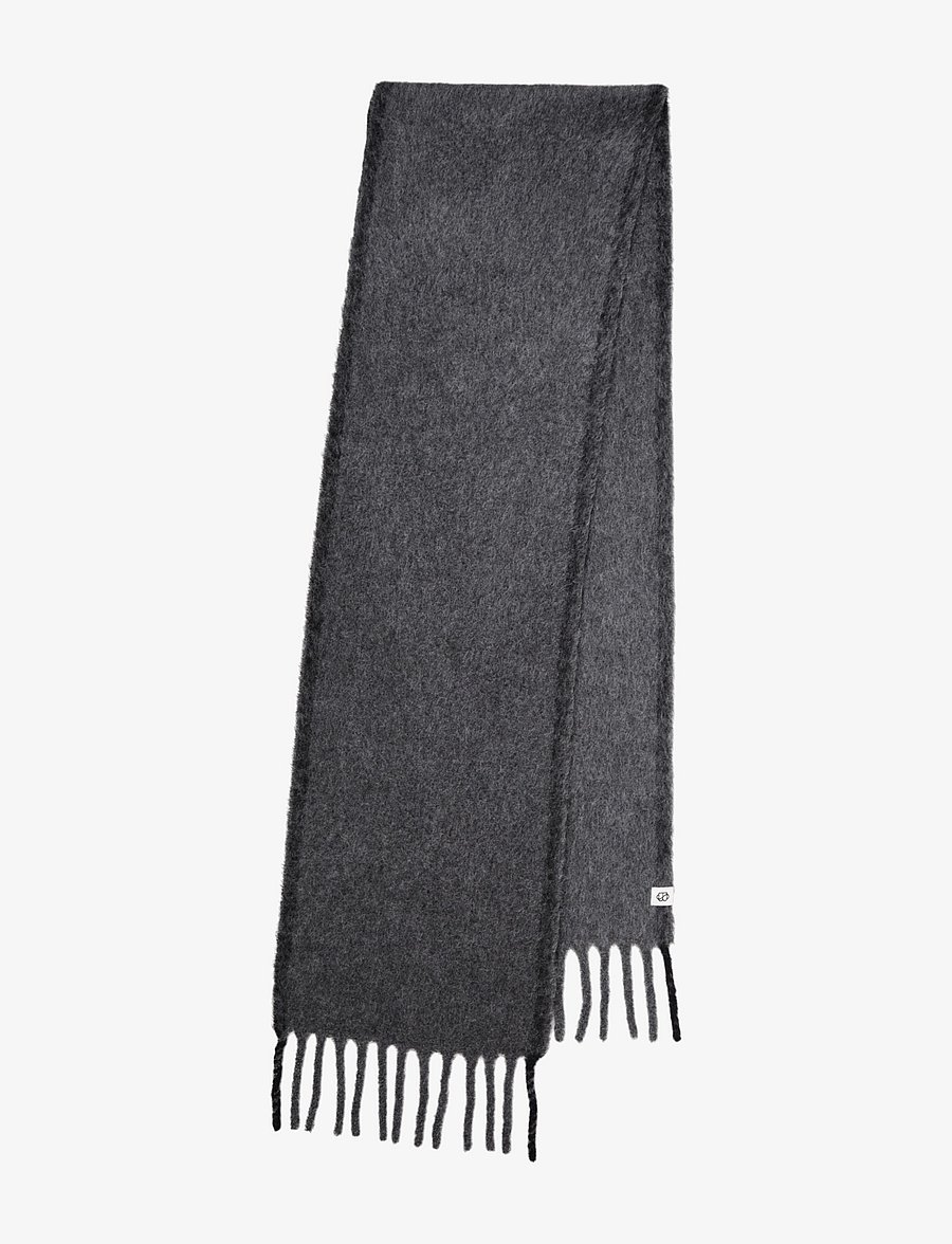 Becksöndergaard - Solid Yuta Scarf - winter scarves - shadow grey - 0