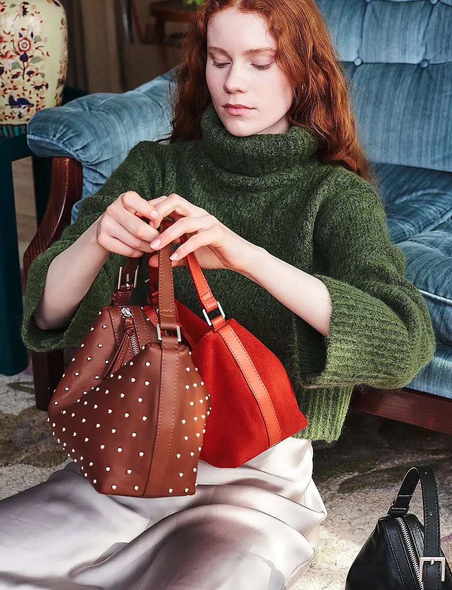 Becksöndergaard - Nappa Stud Ginni Small Bag - speciella tillfällen - brown tortoise shell - 0
