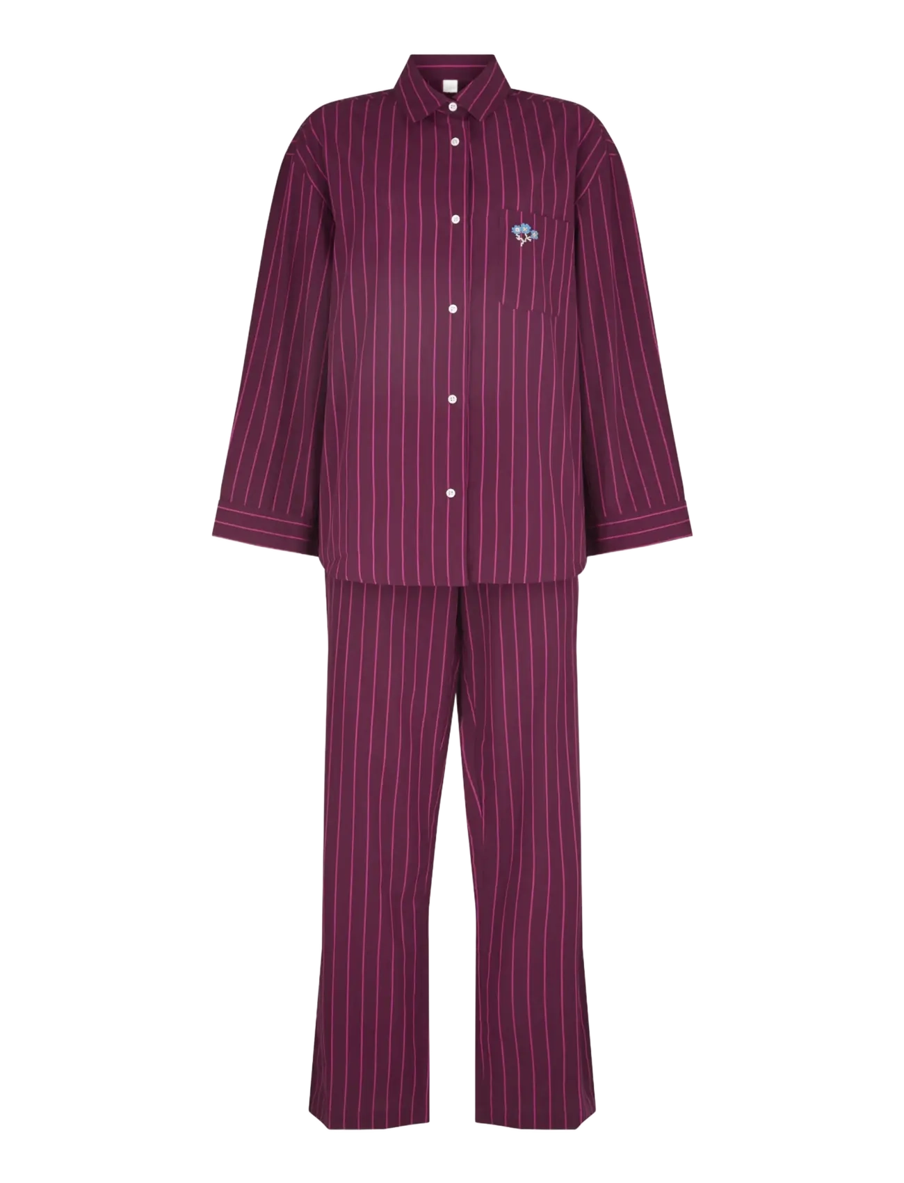 Becksöndergaard Striped Pyjamas Set, XS, Night & Loungewear, Burgunderrot - (set), Frauen