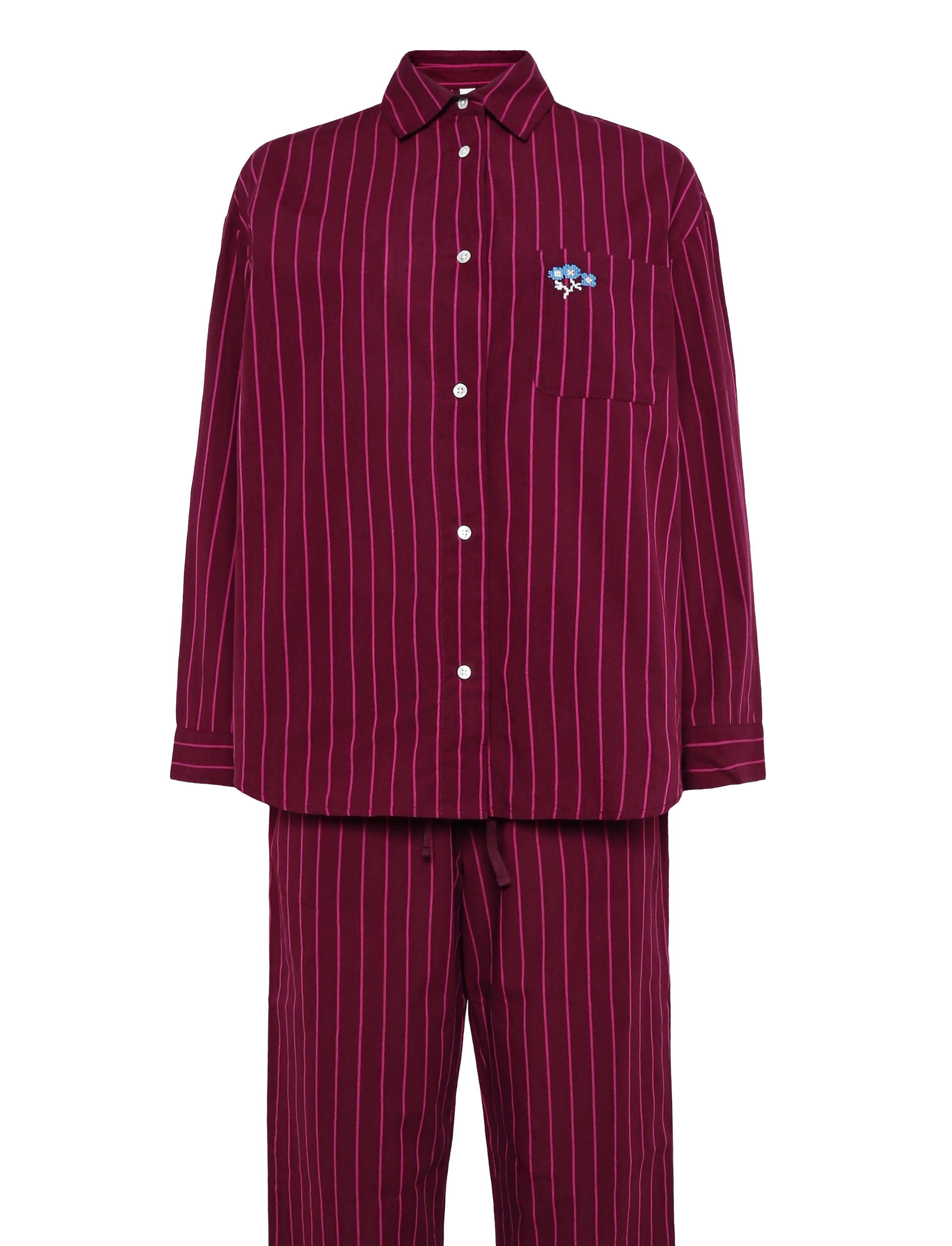 Becksöndergaard Striped Pyjamas Set - Nattøj & Loungewear - FIG RED / burgundy
