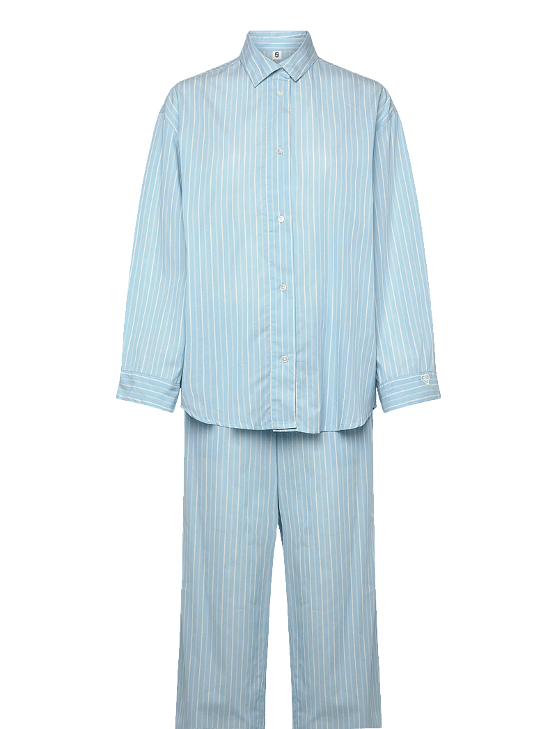 Becksöndergaard - Suri Pyjamas Set - sov- & loungeplagg - shirt blue/off-white - 0