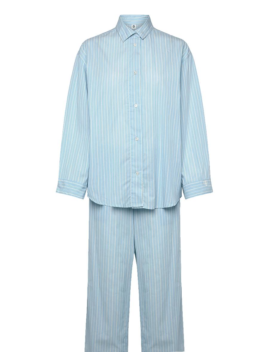 Becksöndergaard - Suri Pyjamas Set - sov- & loungeplagg - shirt blue/off-white - 0