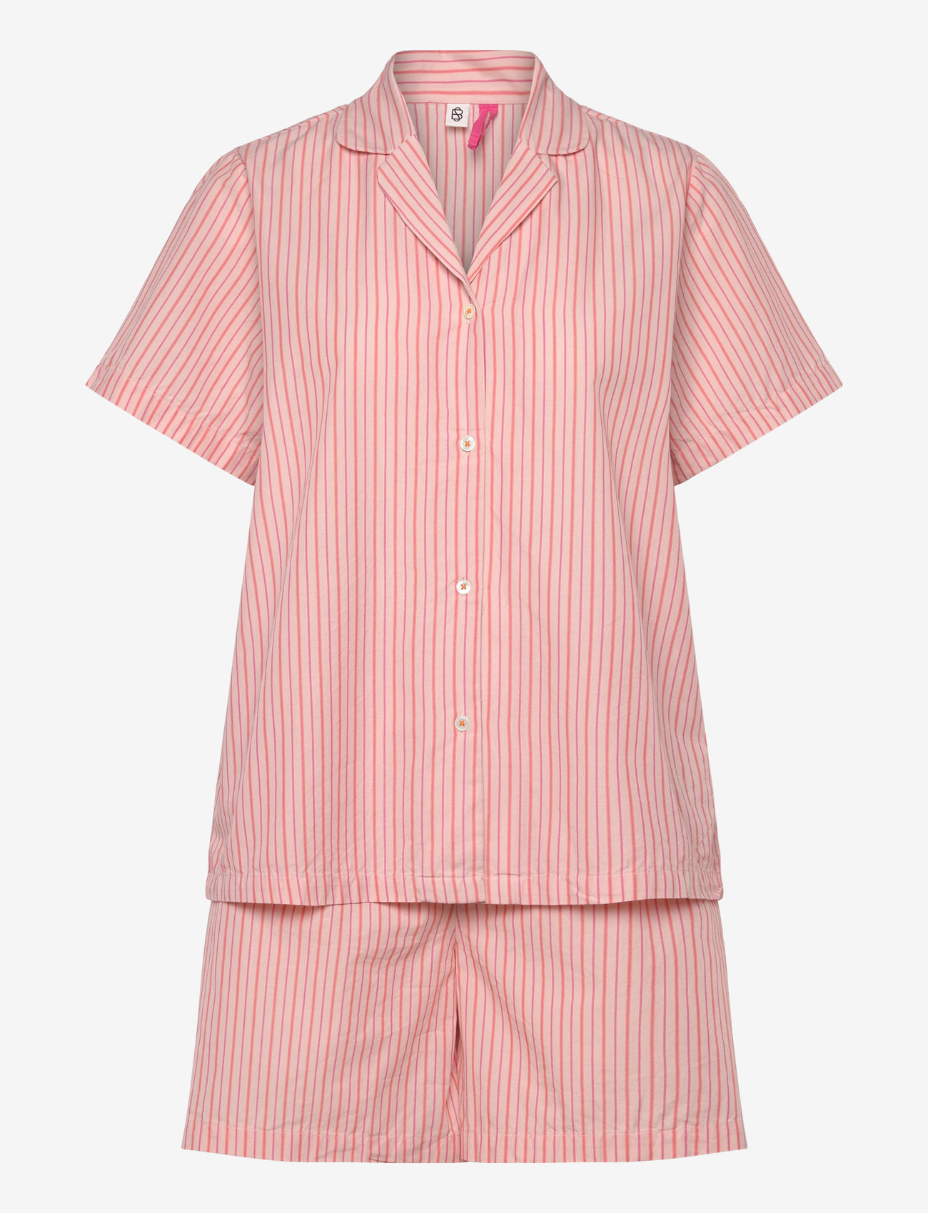 Becksöndergaard - Stripel Kallie Shorts Set - pyjamat - peach whip pink - 0