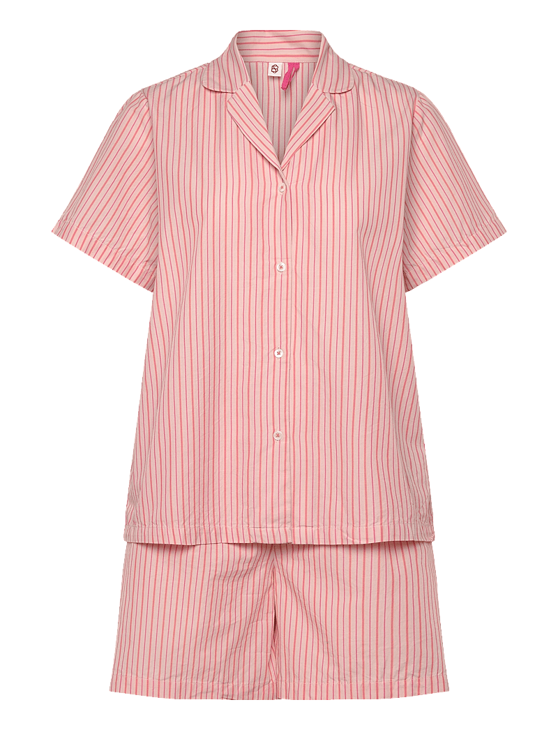 Becksöndergaard - Stripel Kallie Shorts Set - pyjamas - peach whip pink - 0
