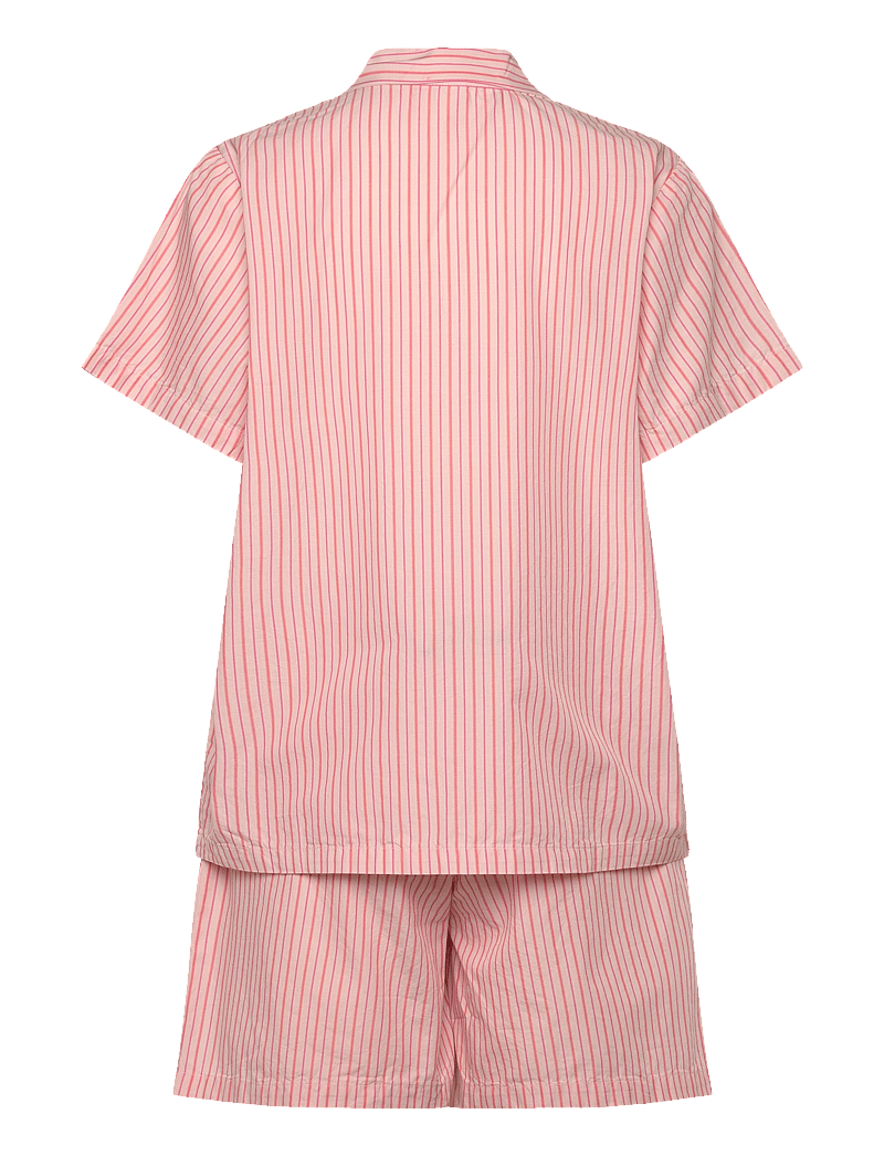 Becksöndergaard - Stripel Kallie Shorts Set - pyjamas - peach whip pink - 1