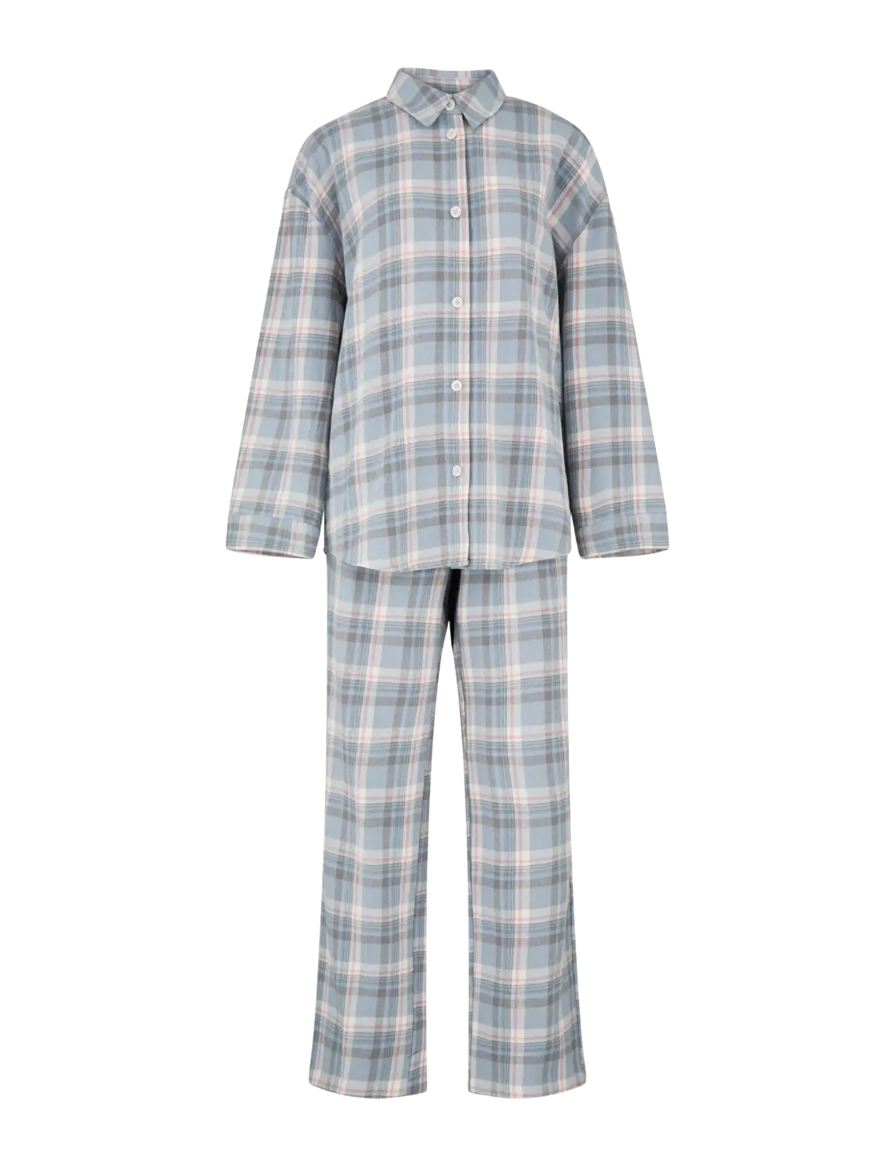 Becksöndergaard Flannel Pyjamas Set, S, Night & Loungewear, Blau - (set), Frauen