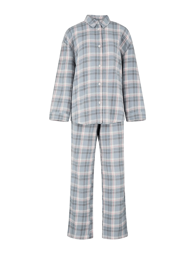 Becksöndergaard - Flannel Pyjamas Set - julpyjamas - dusty blue - 0