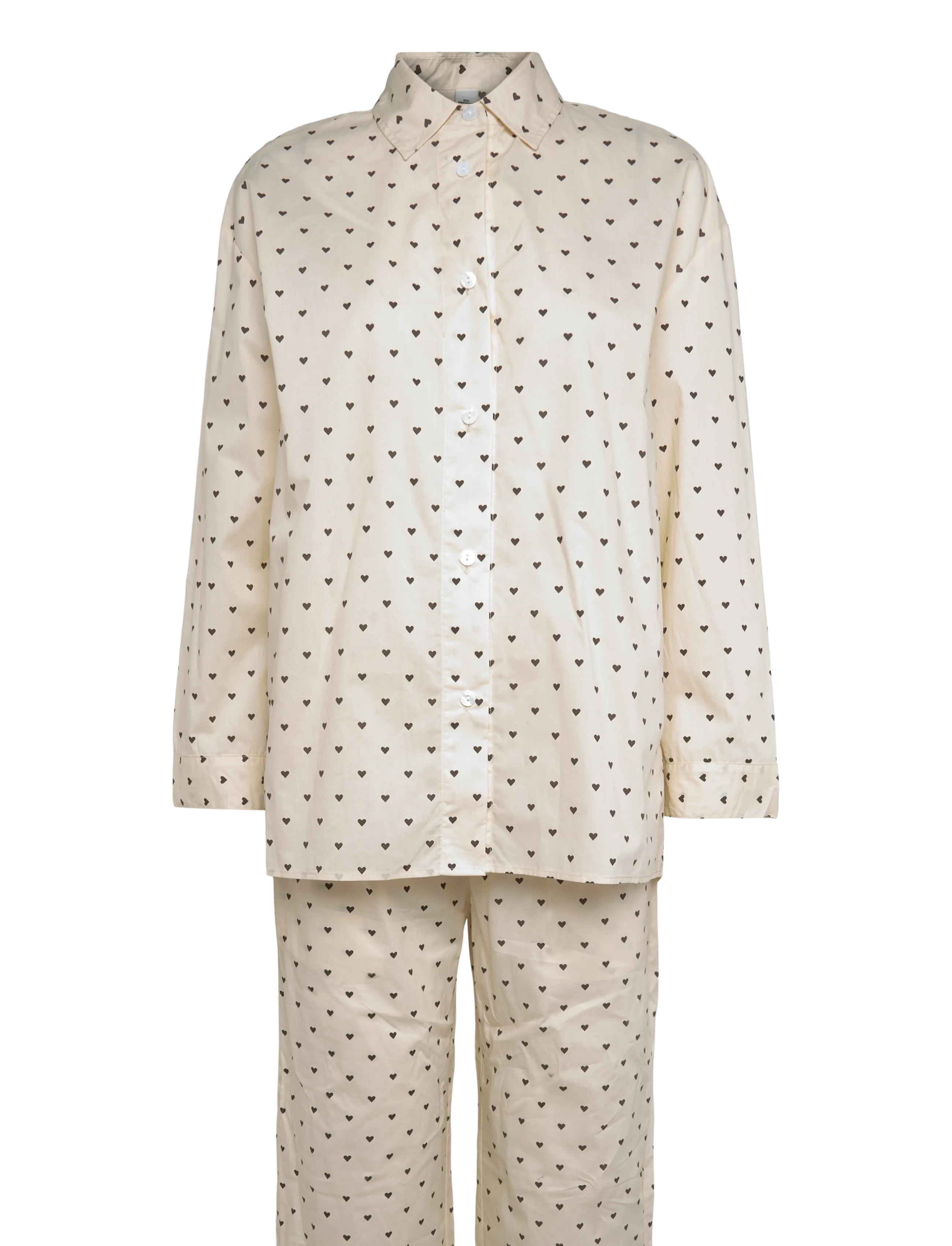 Becksöndergaard Hearts Pyjamas Set - Pyjamas & loungewear - OFF-WHITE/BROWN / cream