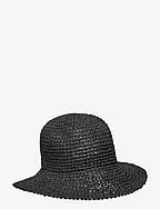 Solid Saverina Straw Hat - BLACK