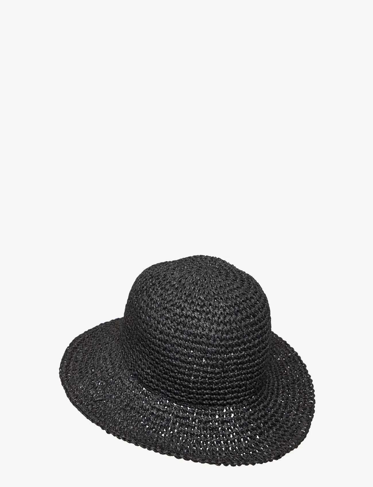 Becksöndergaard - Solid Saverina Straw Hat - straw hats - black - 1