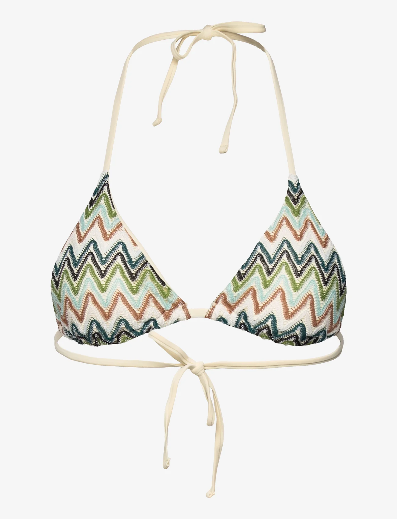 Becksöndergaard - Amber Bikini Top - trójkątny stanik bikini - white/blue/brown - 0