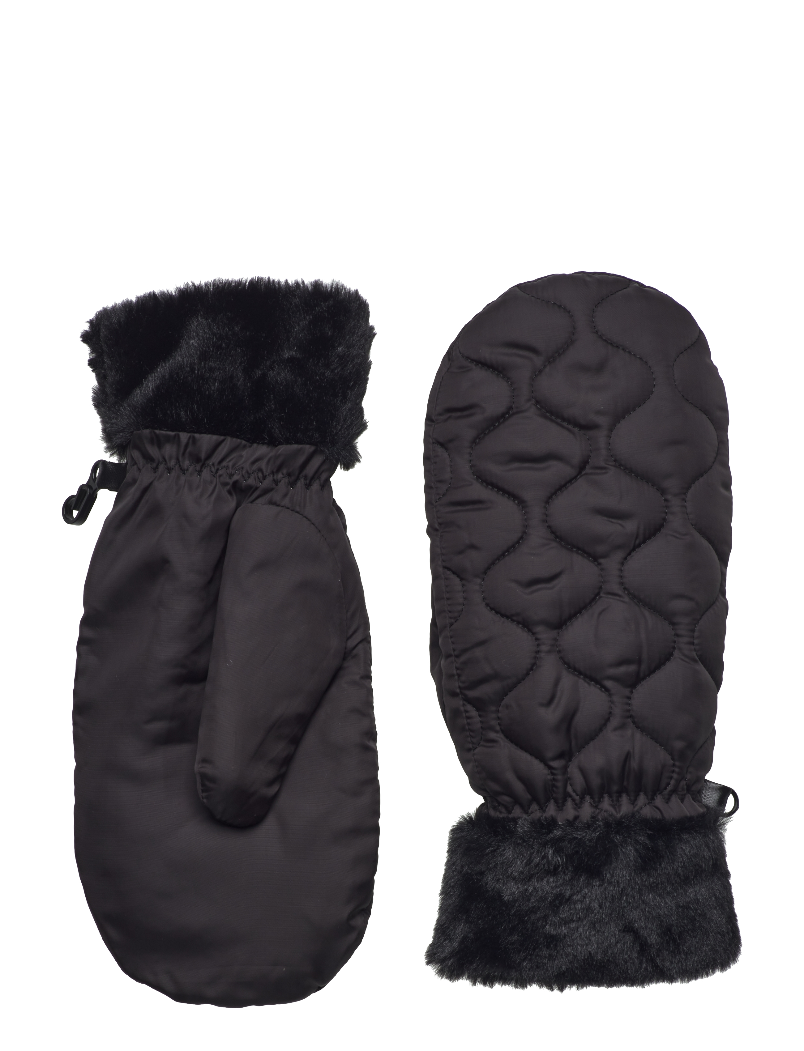 Becksöndergaard Makara Puff Mittens, M/L, Black, Handsker > Tommelfingerhandsker, Dame