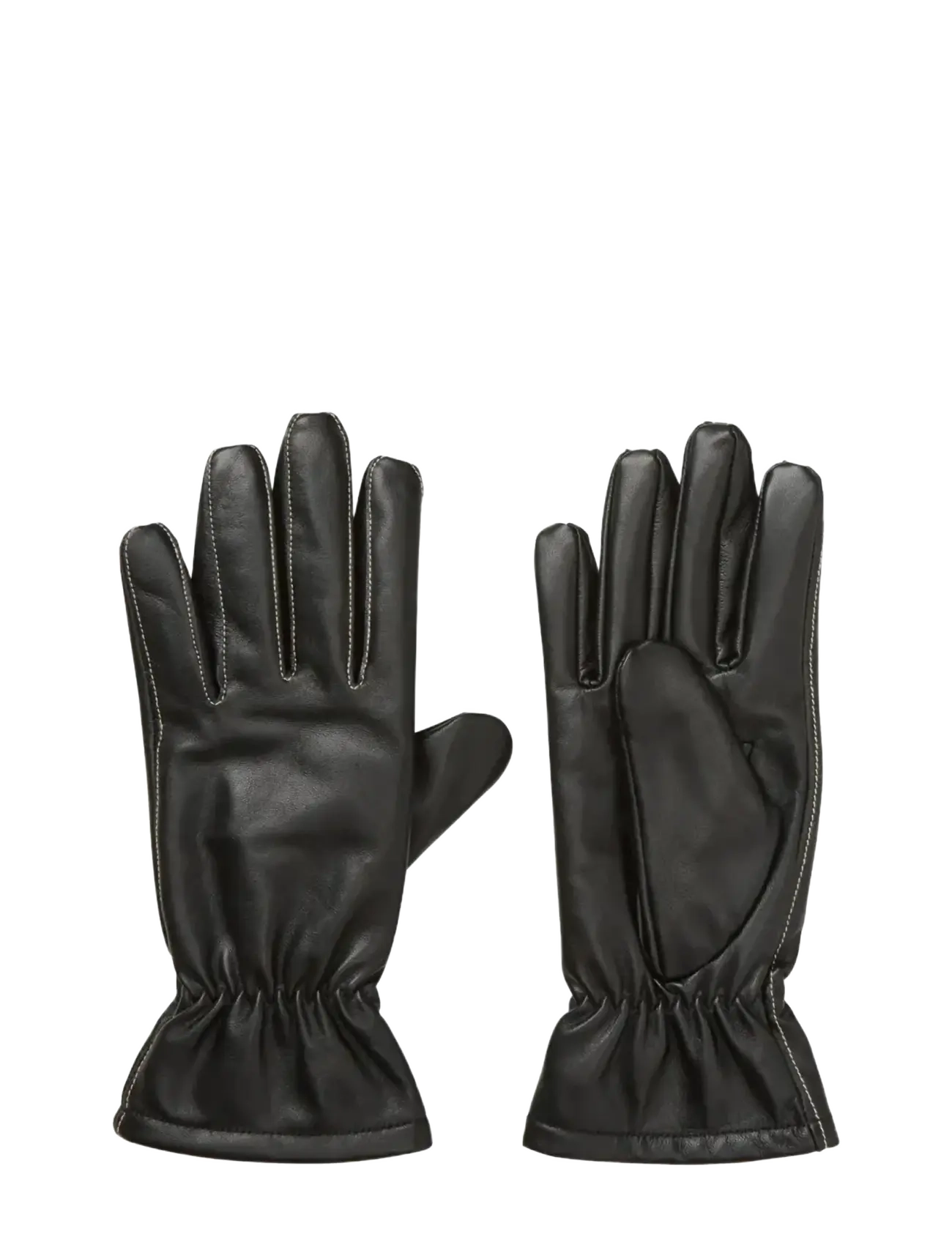 BECKSÖNDERGAARD Smooth Leder Handschuhe Schwarz - 7.5 - Damen