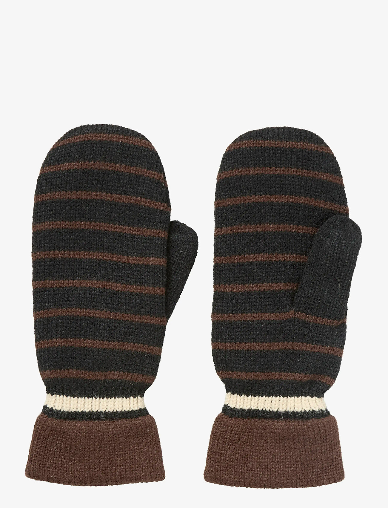 Becksöndergaard - Thin Striped Emerald Mittens - labakindad - black - 0