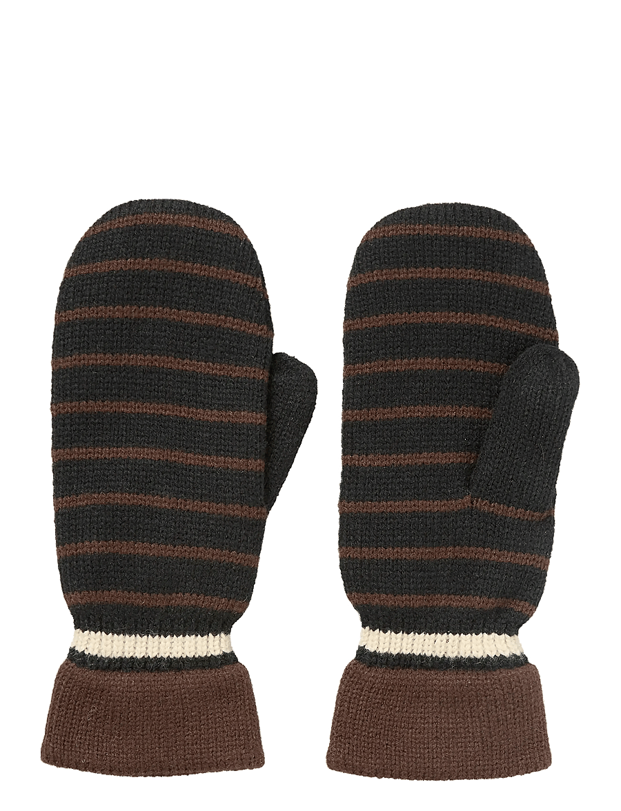 Becksöndergaard - Thin Striped Emerald Mittens - fäustlinge - black - 0
