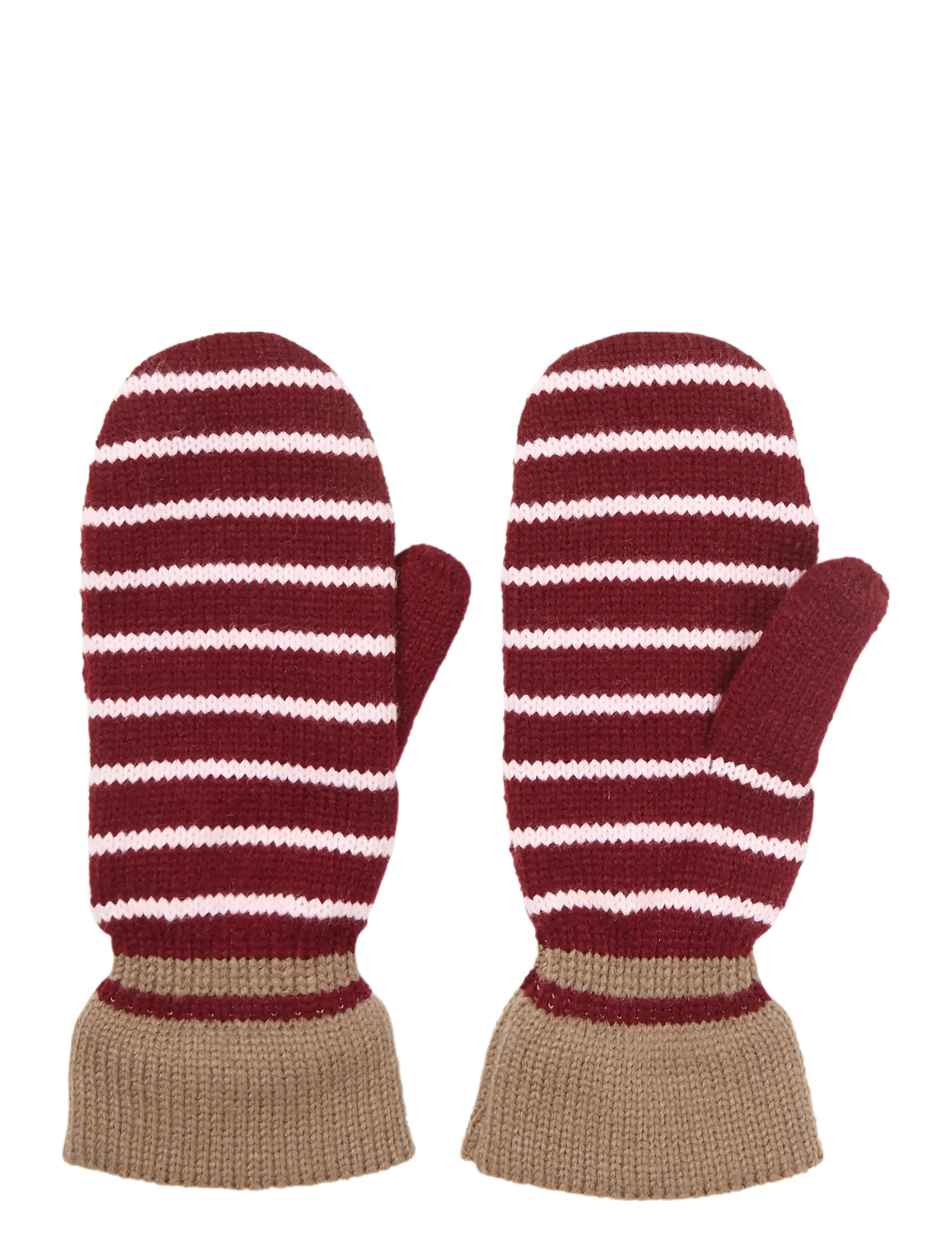 Becksöndergaard Thin Striped Emerald Mittens, Kvinder, Stribede Vanter, Rød, Str: S/M