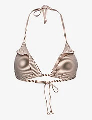 Becksöndergaard - Striba Bel Frill Bikini Top - trikampio formos bikinio liemenėlės - sorrel brown - 0