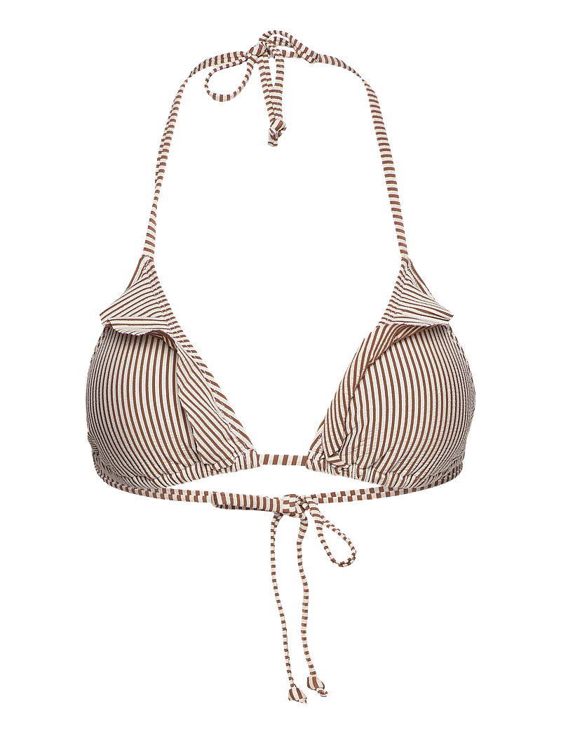 Becksöndergaard - Striba Bel Frill Bikini Top - trekantsbikinier - sorrel brown - 0