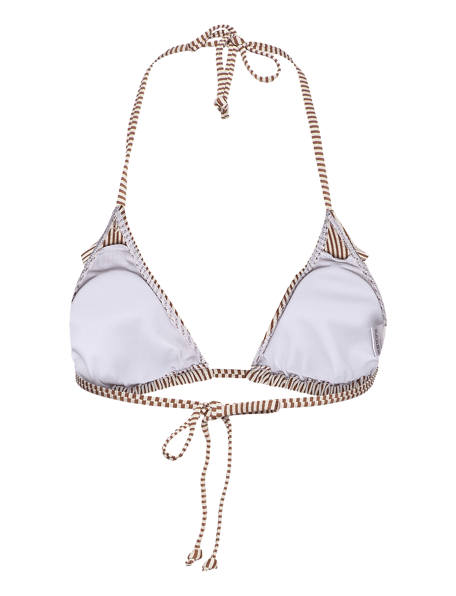 Becksöndergaard - Striba Bel Frill Bikini Top - bikinis med trekantform - sorrel brown - 1