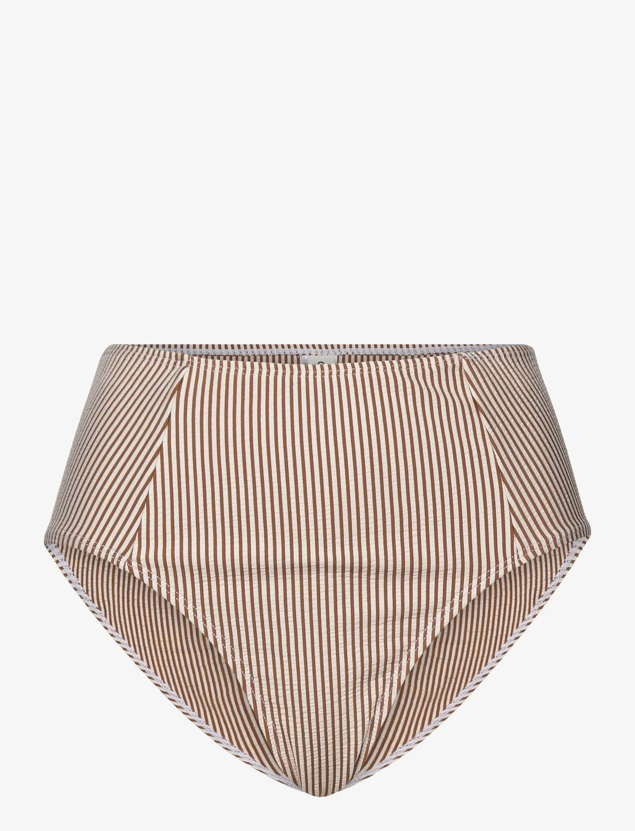 Becksöndergaard - Striba High Waist Bikini Briefs - bikinibroekjes met hoge taille - sorrel brown - 0