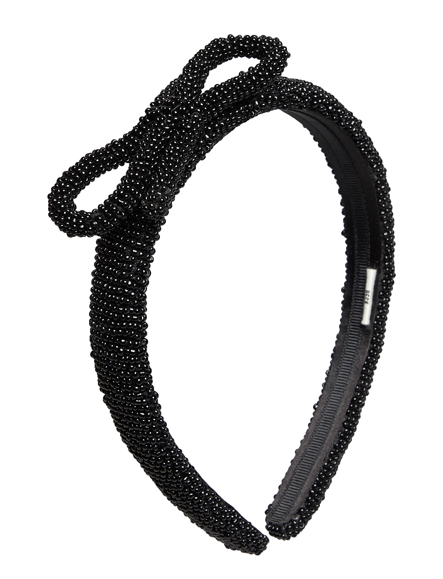 Becksöndergaard - Bow Slim Beaded Hairbrace - haarband - black - 1