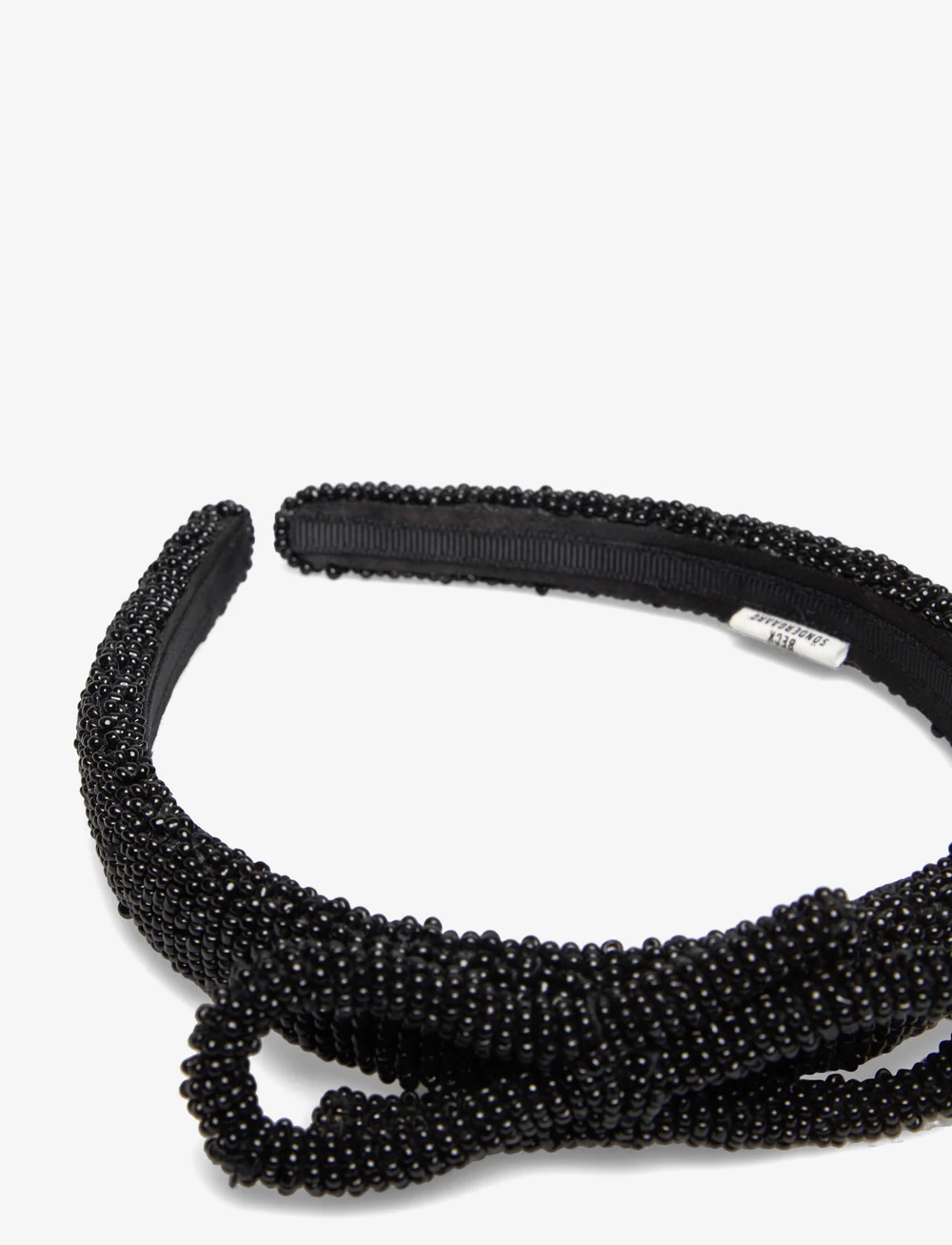 Becksöndergaard - Bow Slim Beaded Hairbrace - hårbånd - black - 2