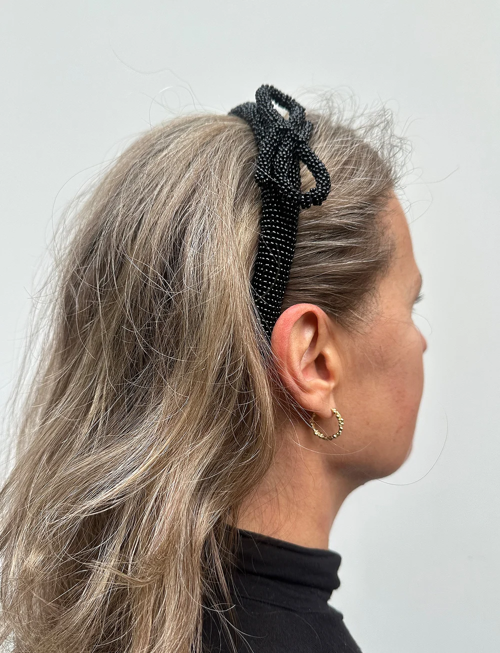 Becksöndergaard - Bow Slim Beaded Hairbrace - hårbånd - black - 0