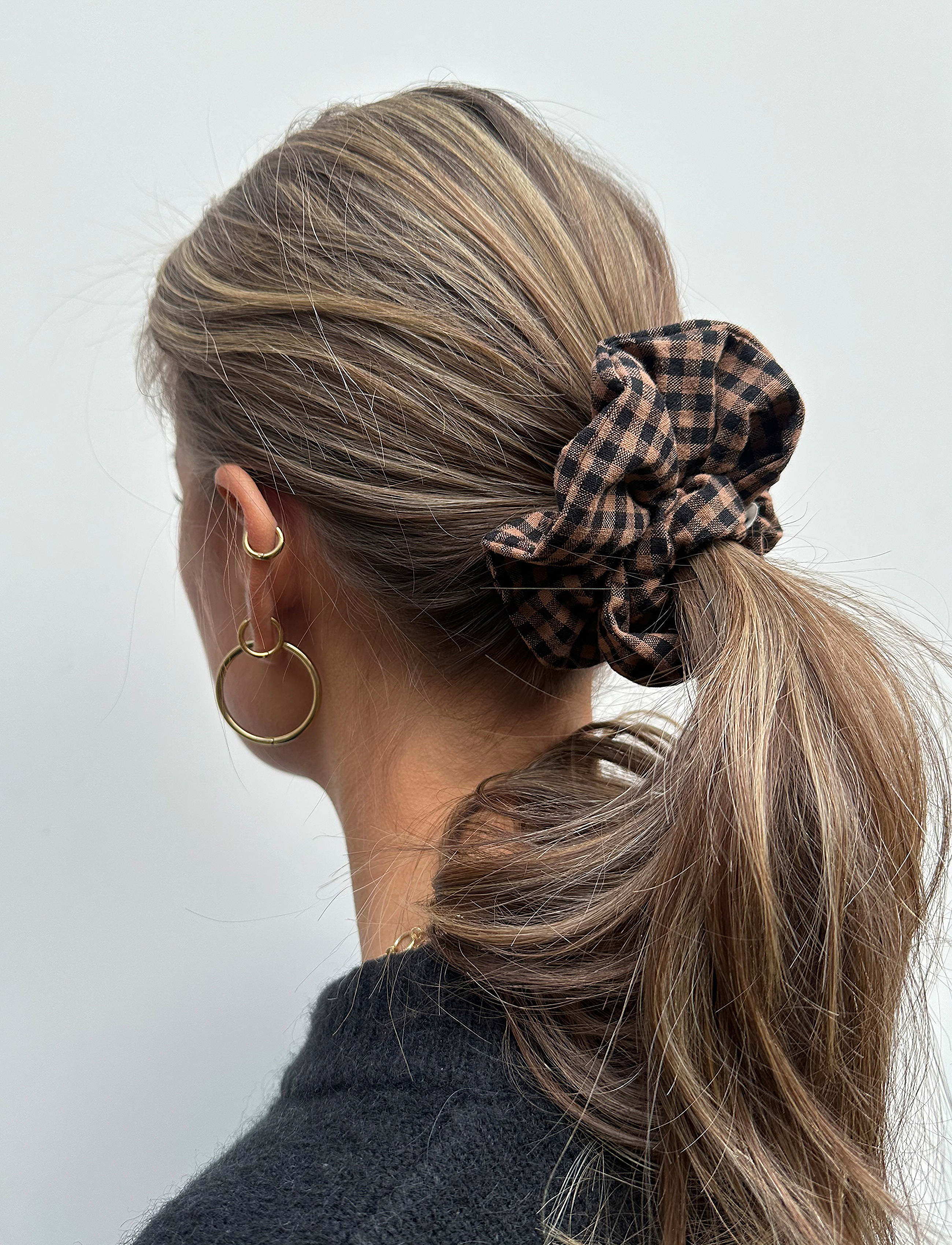 Becksöndergaard - Gingham Scrunchie - acorn brown - 1