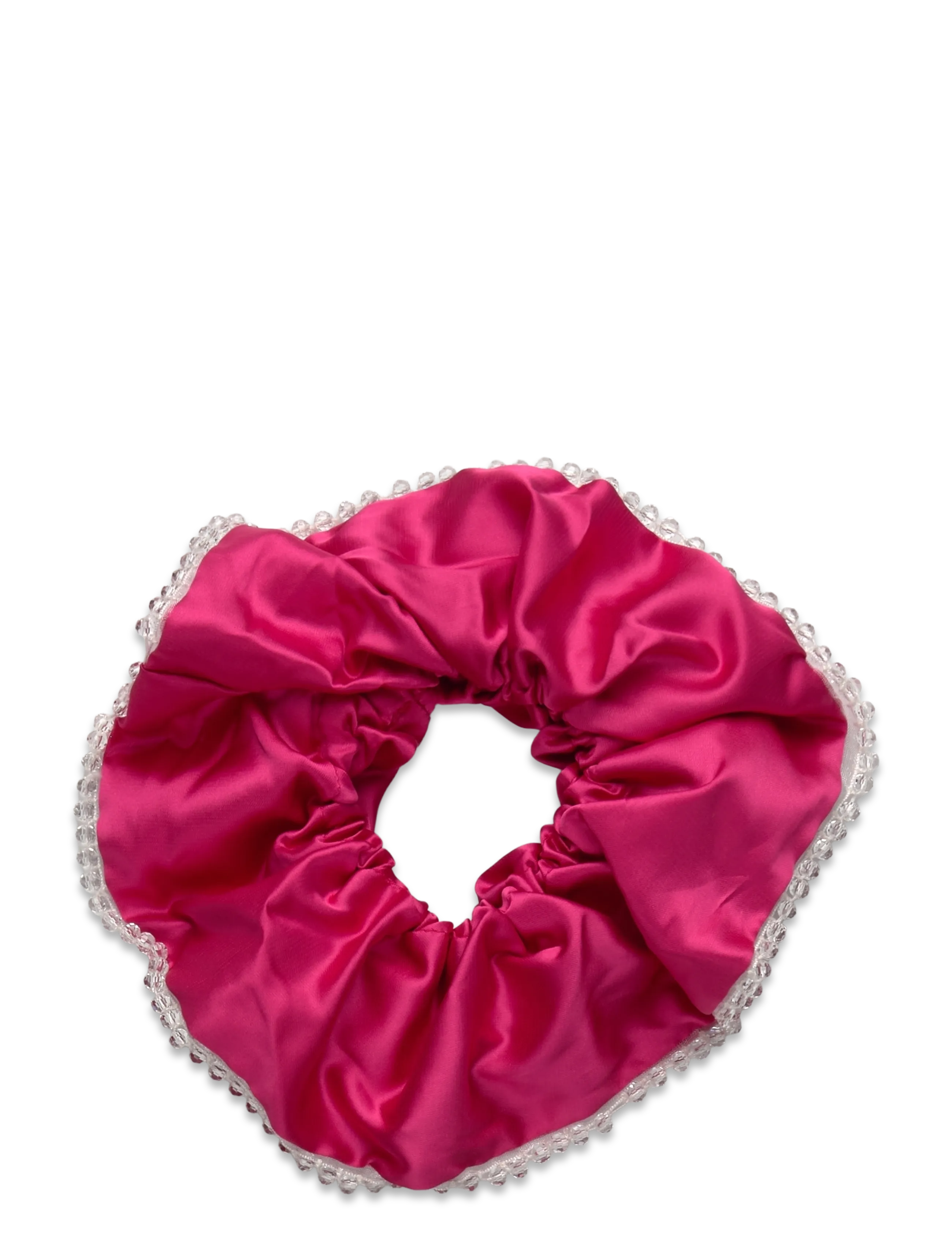 Luster Bead Scrunchie - CARMINE PINK