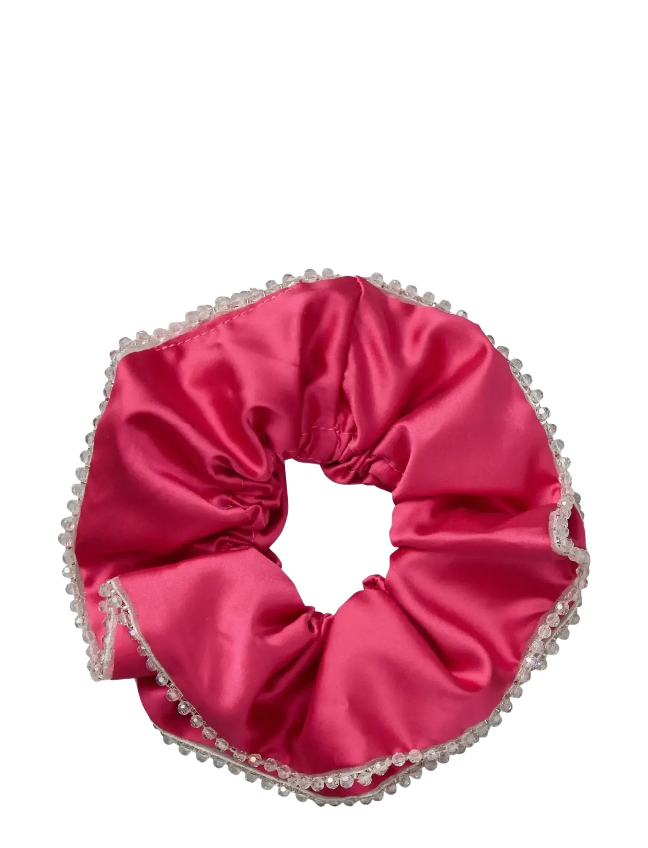 Luster Bead Scrunchie - CARMINE PINK