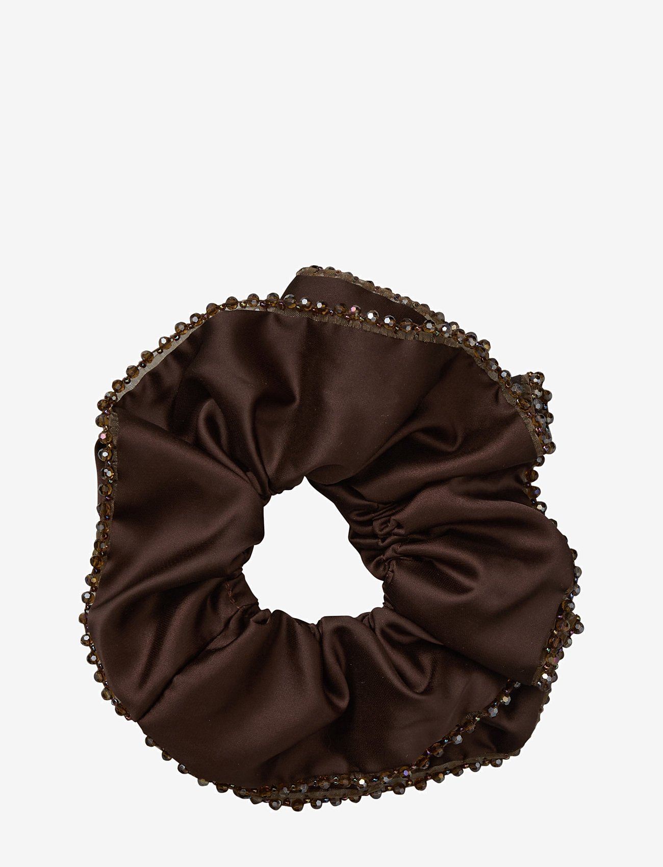 Becksöndergaard - Luster Bead Scrunchie - hårsnoddar - hot fudge brown - 0