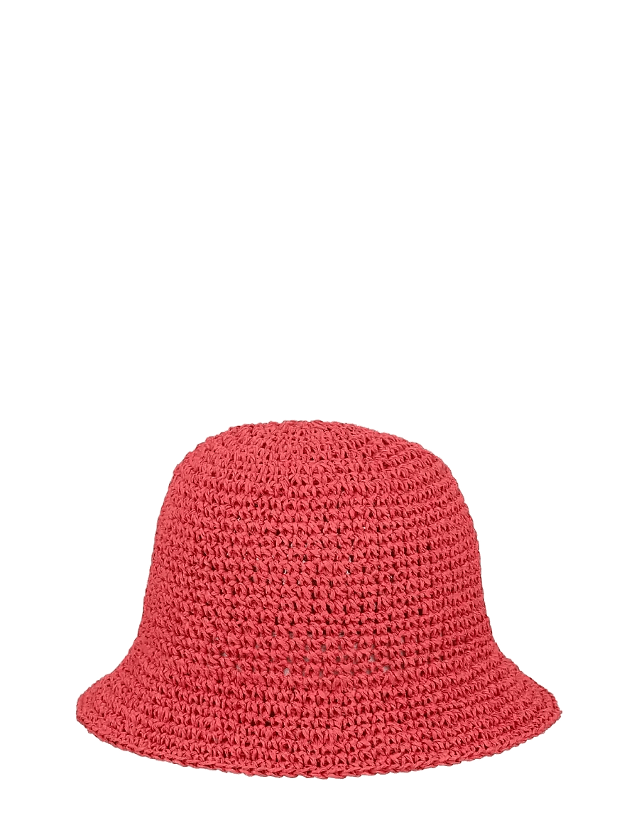 Becksöndergaard - Solid Saverina Straw Hat - strohhüte - grenadine red - 0