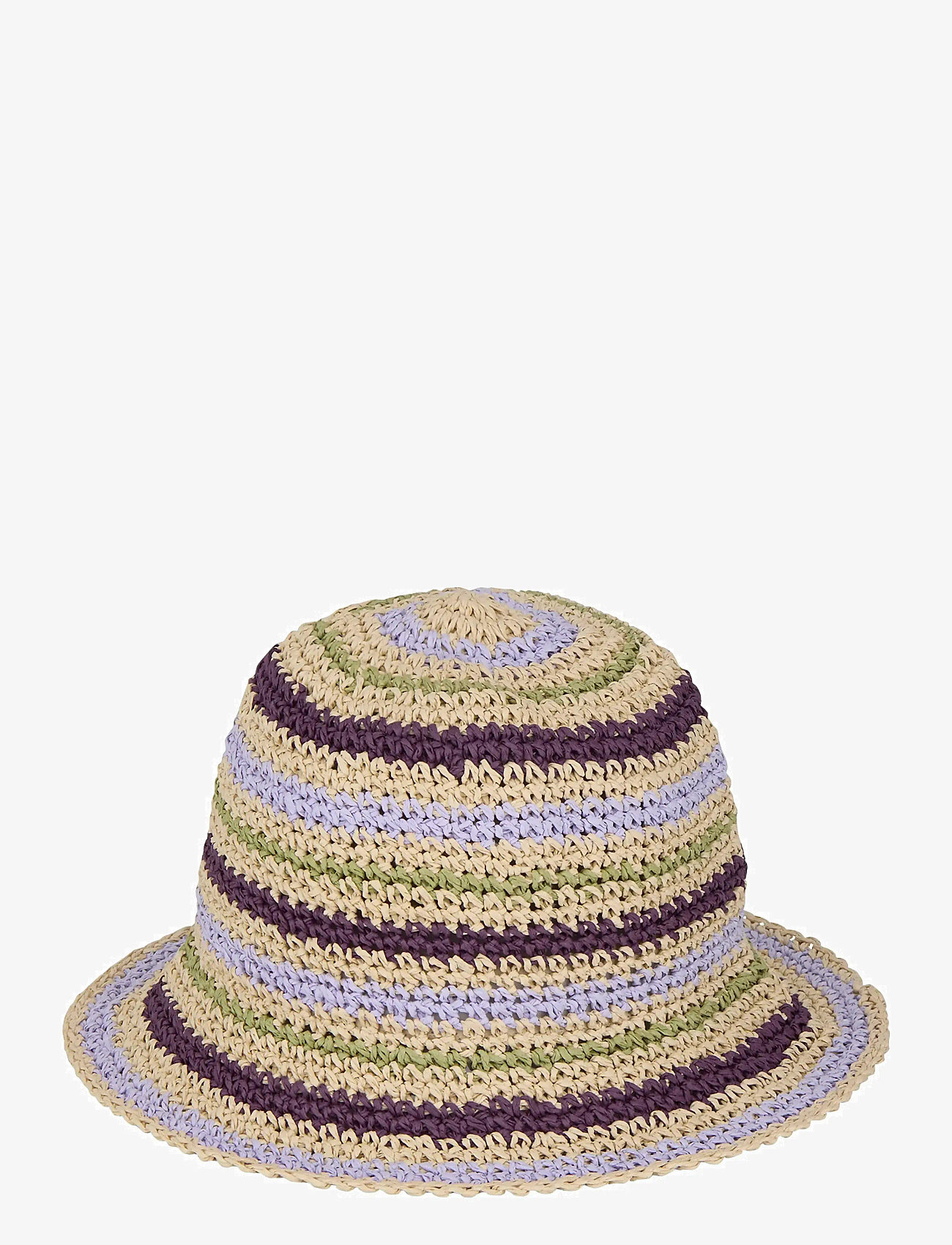 Becksöndergaard - Striped Saverina Straw Hat - stråhatte - plum perfect - 0