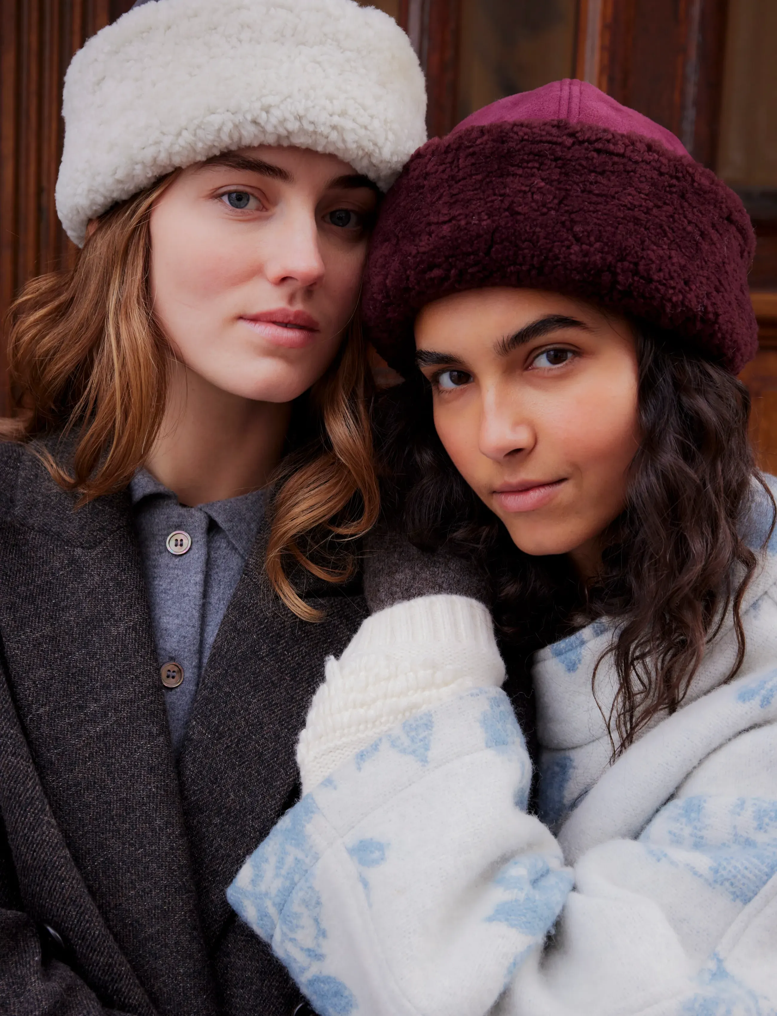 Becksöndergaard - Dora Shearling Hat - kootud mütsid - fig red - 0