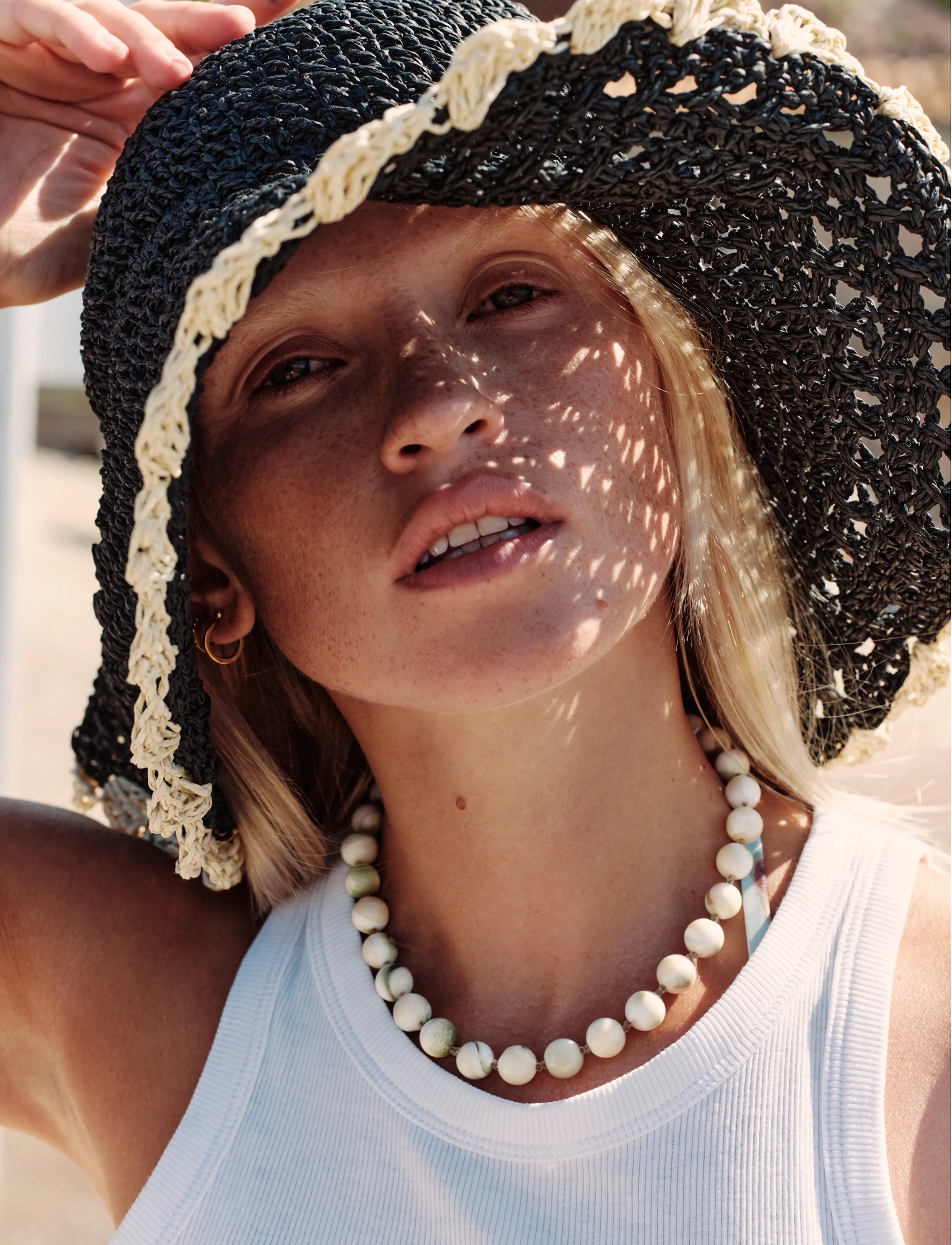 Becksöndergaard Connie Straw Hat, XS/S, Headwear, Schwarz - Hats, Frauen