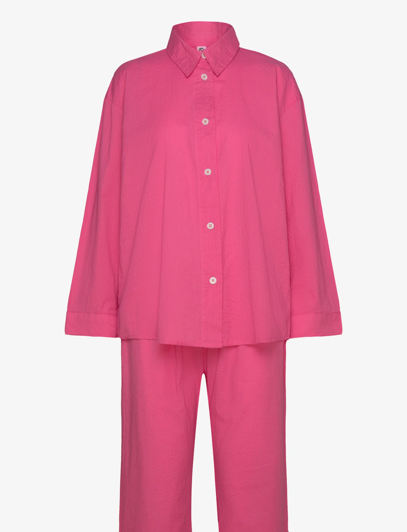Becksöndergaard - Seersucker Pyjamas Set - födelsedagspresenter - hot pink - 0
