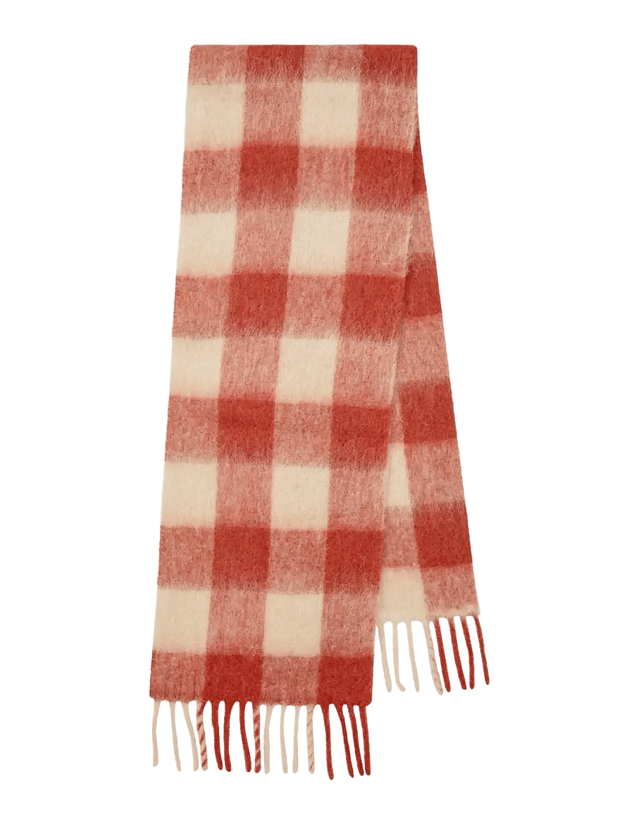 Becksöndergaard - Check Mincho Scarf - mode trends - rooibos orange - 1