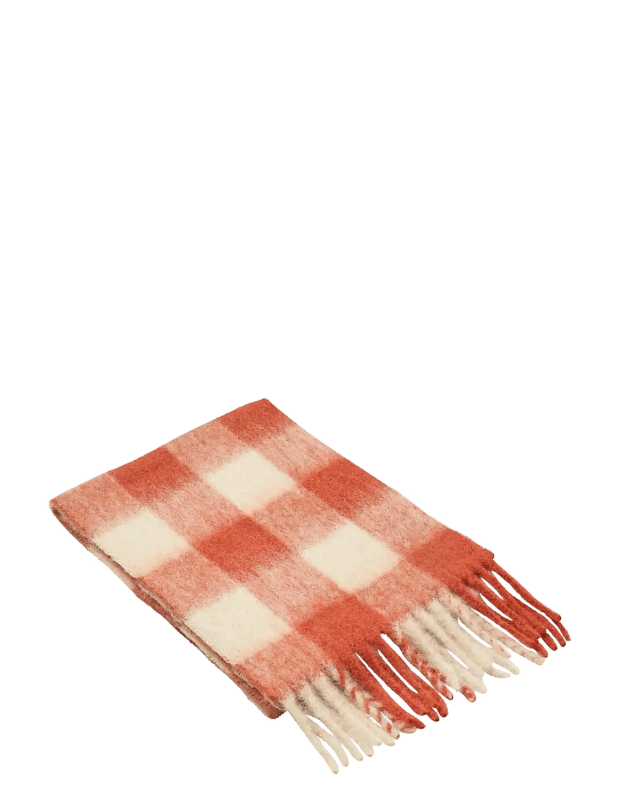 Becksöndergaard - Check Mincho Scarf - mode trends - rooibos orange - 2