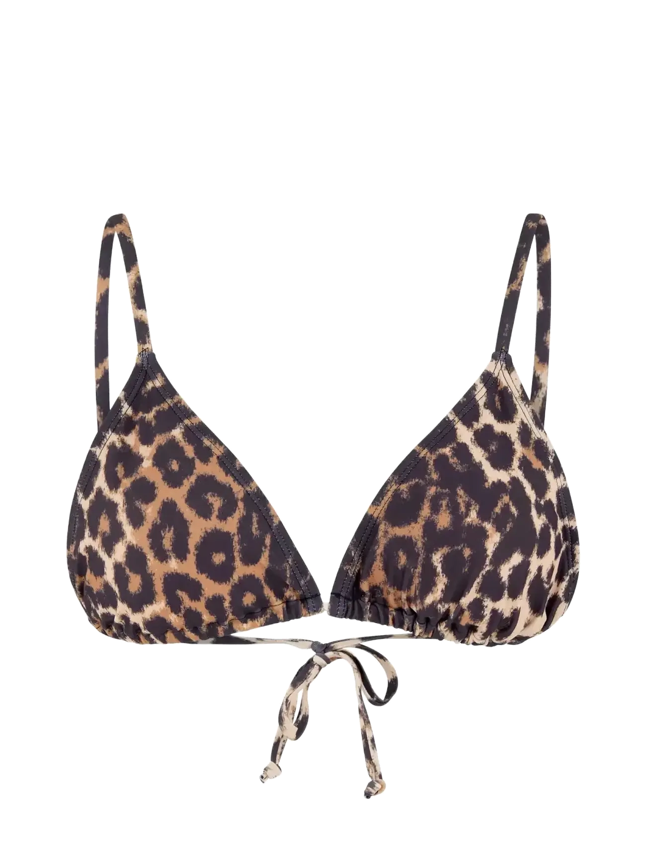 Becksöndergaard Leopa Bella Bikini Top, Kvinder, Leopardmønstret Trekants Bikini Top, Brun, Str: L