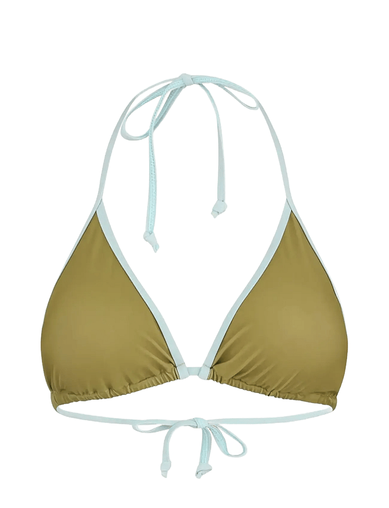 Becksöndergaard - Contrast Bel Bikini Top - trekantsbikinier - green moss - 1