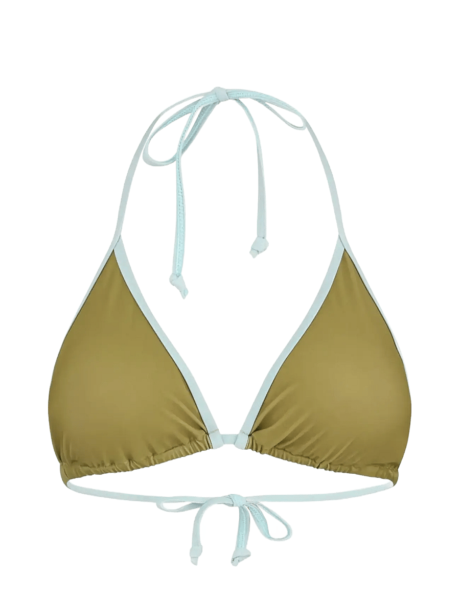 Becksöndergaard - Contrast Bel Bikini Top - triangle bikinis - green moss - 1