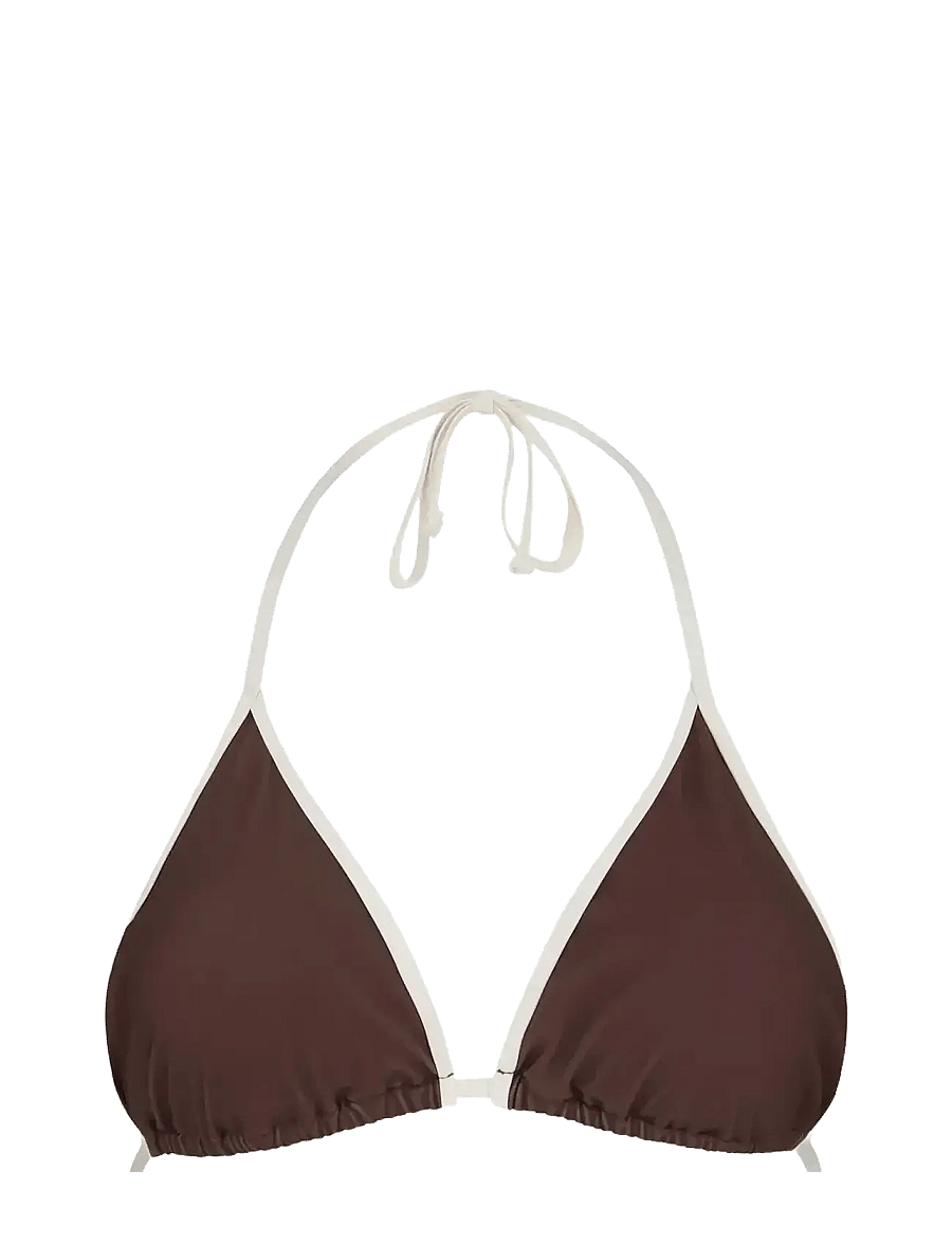 Becksöndergaard - Contrast Bel Bikini Top - triangelformad bikinis - hot fudge brown - 1