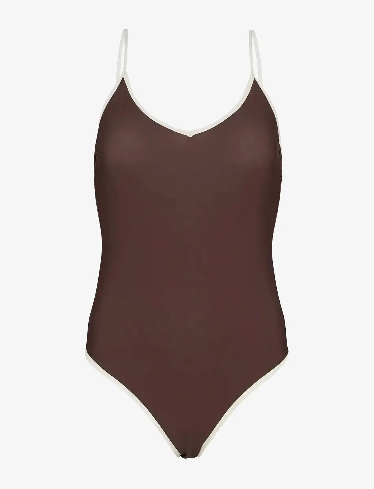 Becksöndergaard - Contrast Bea Swimsuit - ujumistrikood - hot fudge brown - 1