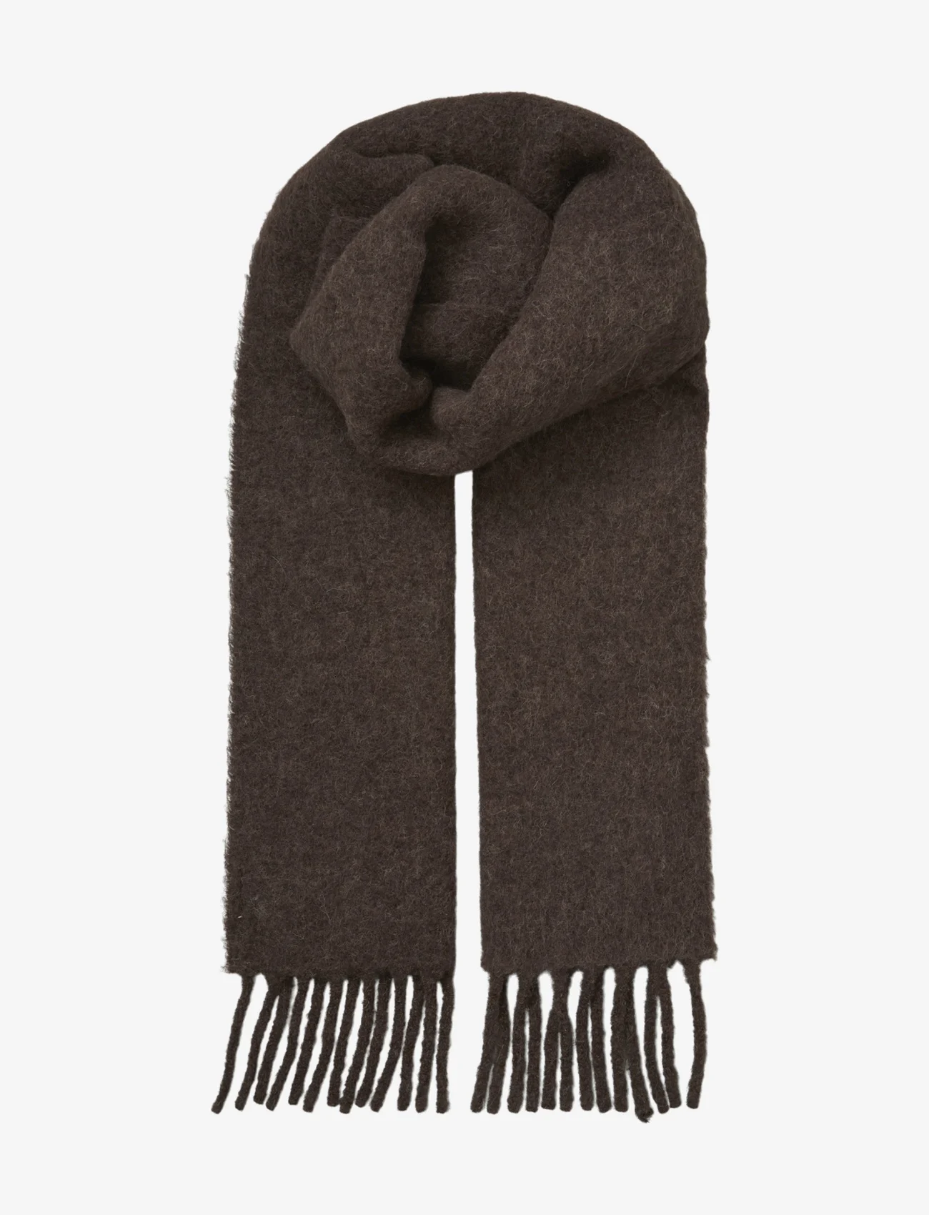 Becksöndergaard - Solid Yuta Scarf - winter scarves - hot fudge brown - 0