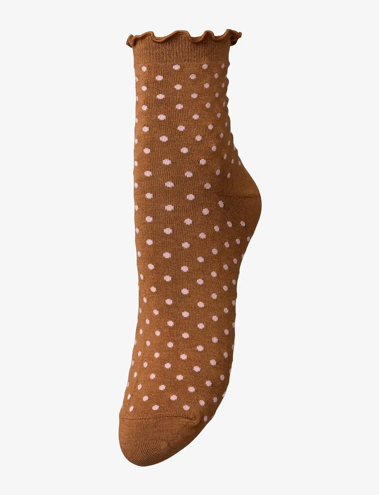 Becksöndergaard - Dotted Frilla Short Sock - crew-socken - mocha brown - 0